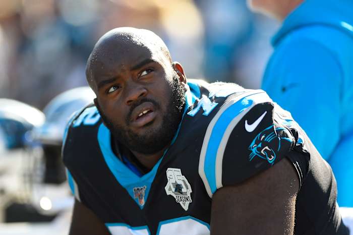 Carolina Panthers tackle Taylor Moton was limited in practice for the second straight day.